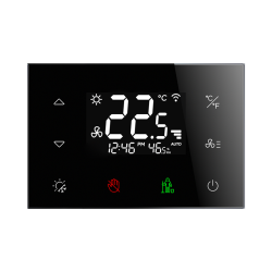 Sklenen� dotykov� termostat pre fancoily  RFTC-3/B. �ierna  (volite�n� ikony)