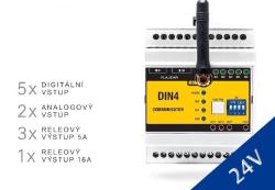 Univerzlny GSM komuniktor GSM-DIN4 24V DC/AC